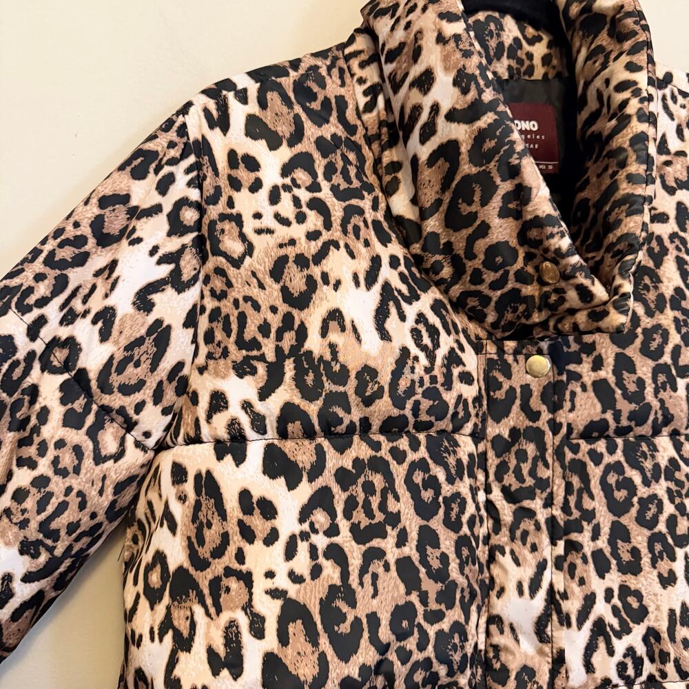 CI Sono Womens Puffer Jacket Large Brown Animal Leopard Gorpcore Outdoor Warm - Picture 3 of 6